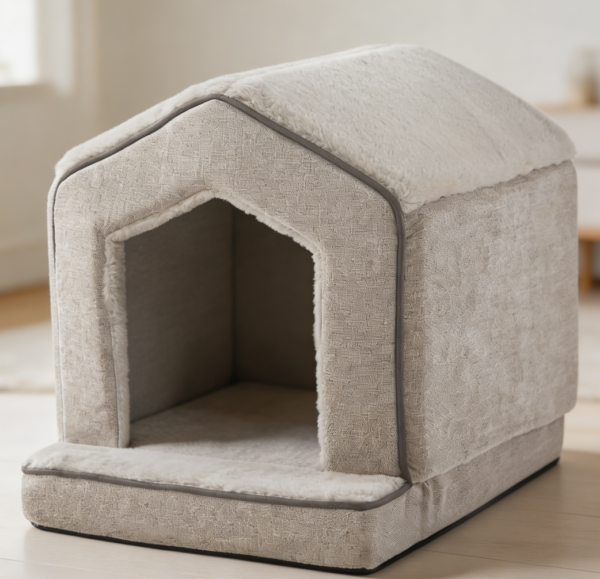 Super Soft Cat Hideaway with Bed, Beige