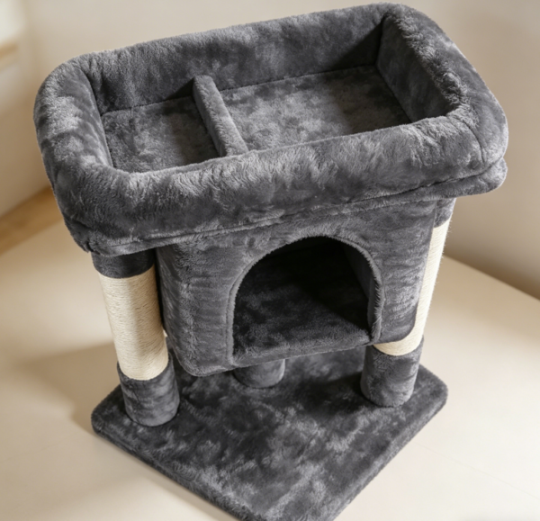 3-Level Cat Tree with Condo, Perch & Sisal Posts, Dark Gray