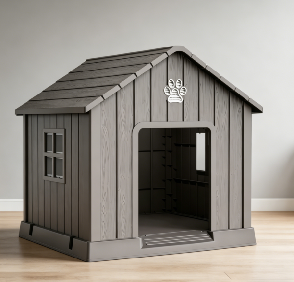 Resin Dog House with Vents, Coffee