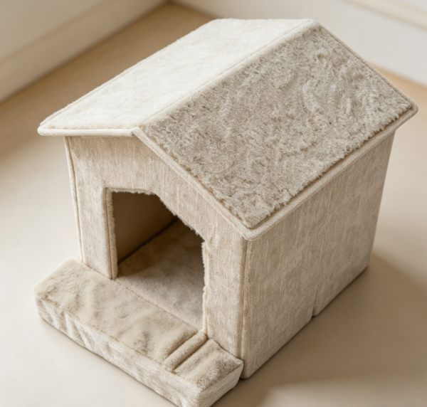 Foldable Cat Cave Tent with Cushion, Beige