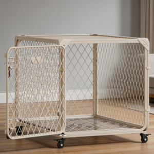 Escape-Proof Dog Crate with Lockable Wheels, up to 100 lbs