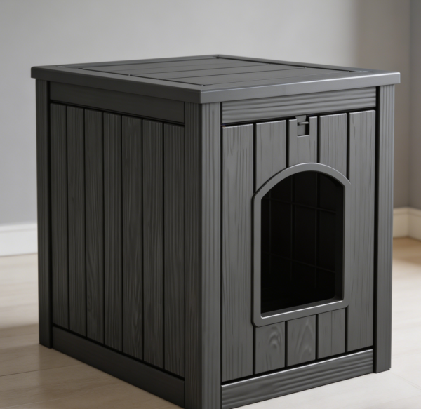 Weatherproof Resin Outdoor Cat House, Black